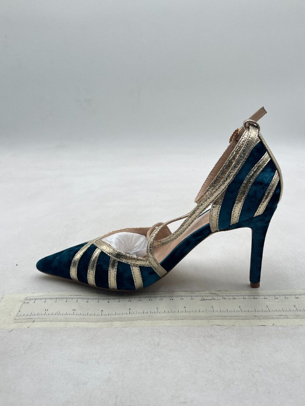 XYD Blue Latin Dance Sandals Shoes Pointed Toe High Heels D'Orsay Ballroom Pumps